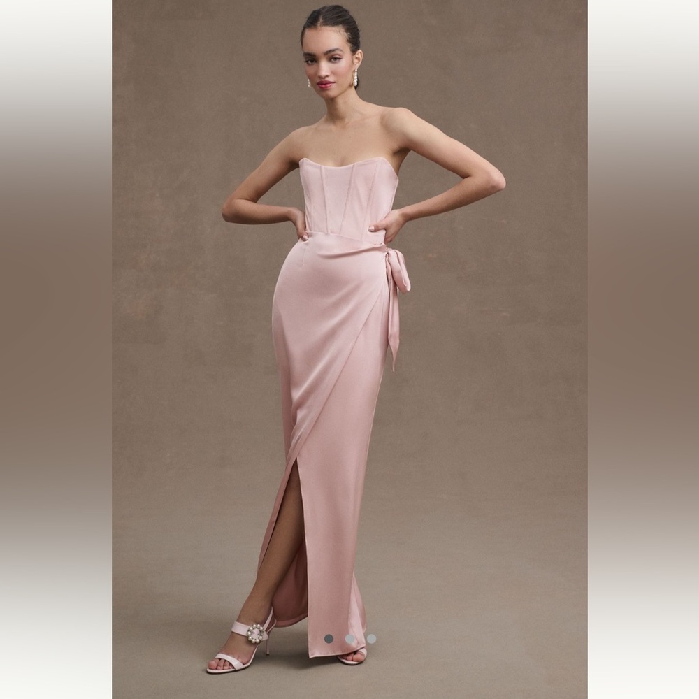 V Chapman June Corset Jacquard Front Slit Gown